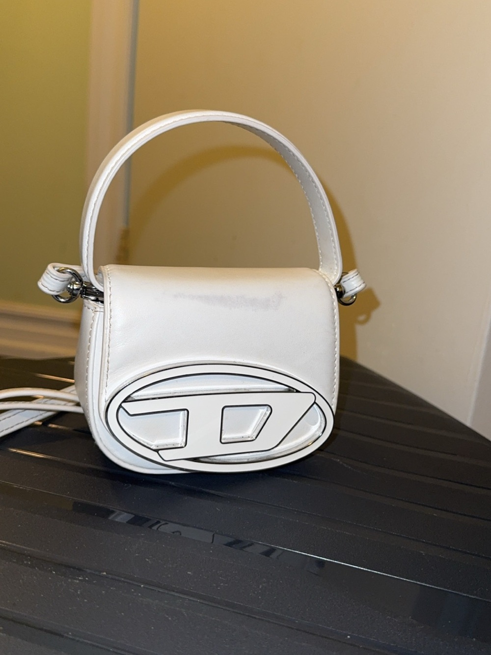 White 1DR XS-Iconic D Logo Plaque Mini Bag